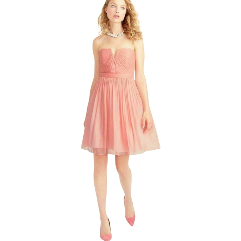 J. Crew NWT Nadia Dress in Misty Rose Size 8 Petite 100% Silk Bridal